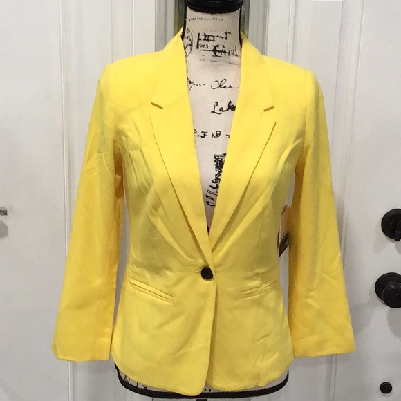 🆕 KENSIE SunRay Blazer Long Sleeves Yellow - Picture 1 of 11